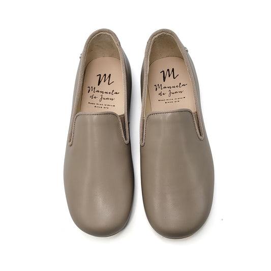 Manuela De Juan Stone Taupe Smoking Shoe S2488