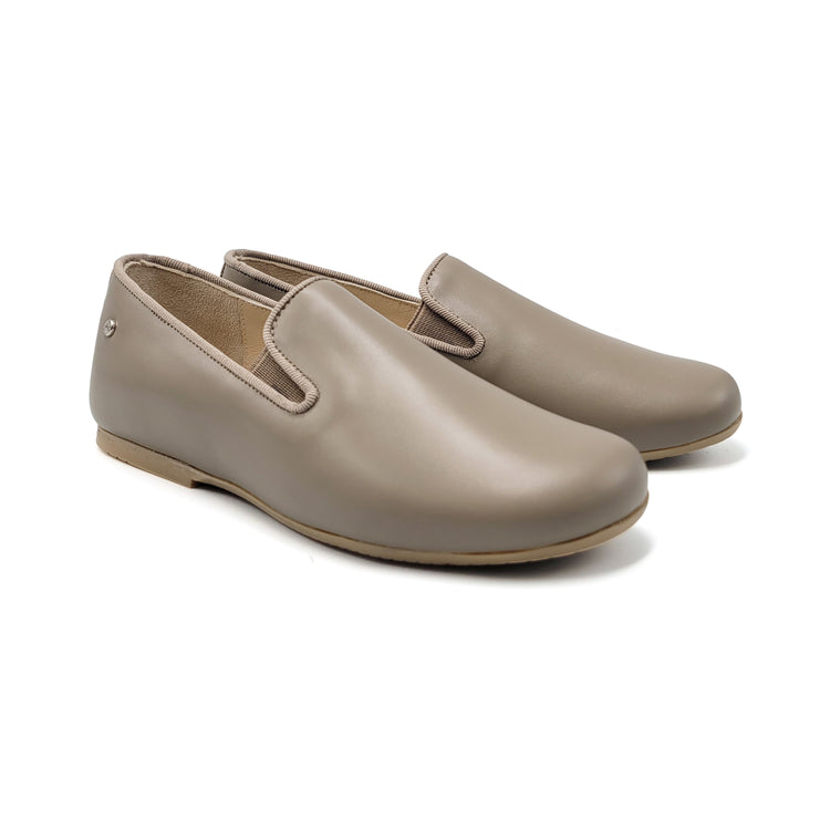 Manuela De Juan Stone Taupe Smoking Shoe S2488