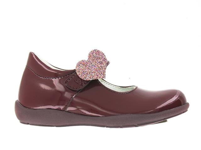 Primigi Burgundy Patent Leather Heart Mary Jane 02430811