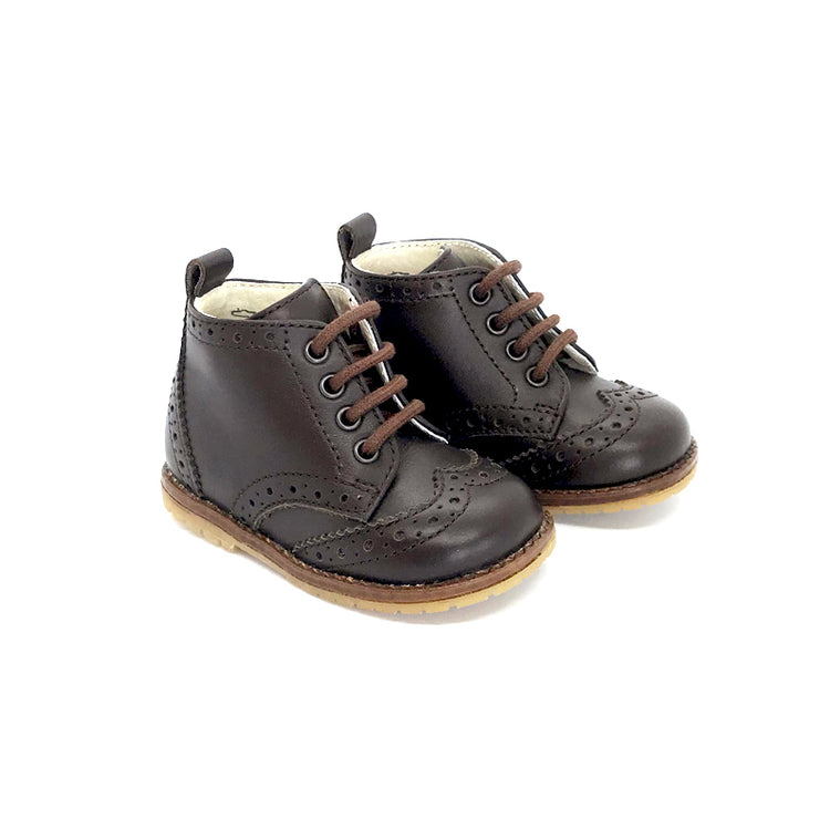 The Eugens Alexis Dark Brown Wingtip Lace up Bootie