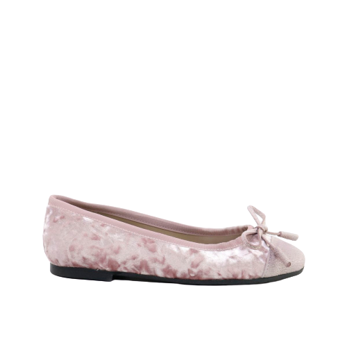 Papanatas Rose Pink Velvet Ballet Slip On 40004AB