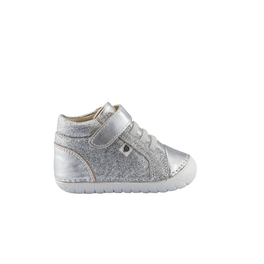 Oldsoles Silver Glitter First Walker High Top Sneaker 4030