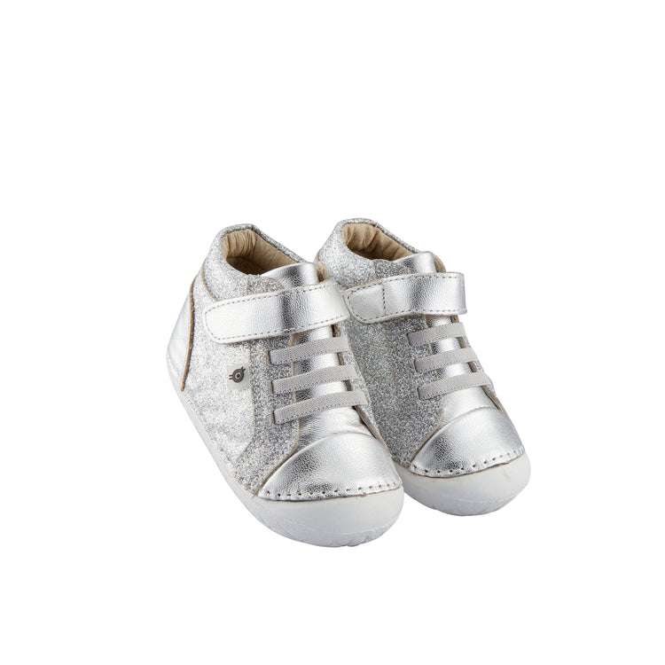 Oldsoles Silver Glitter First Walker High Top Sneaker 4030