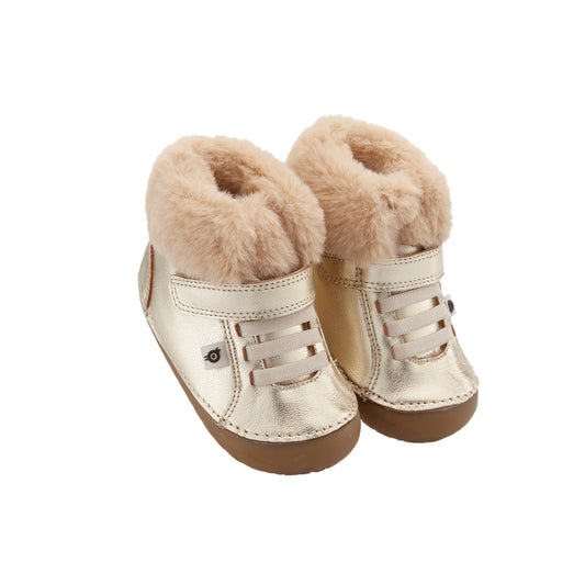 Oldsoles Gold Fur Velcro Hi Top Sneaker 4059