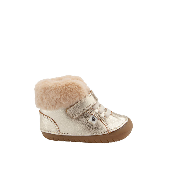 Oldsoles Gold Fur Velcro Hi Top Sneaker 4059