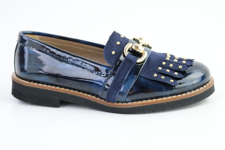 Papanatas Navy Marble & Gold Fringe Slip On 4466X