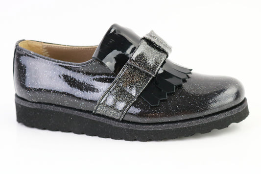 Papanatas Black Patent Sparkle Slip On 4468X