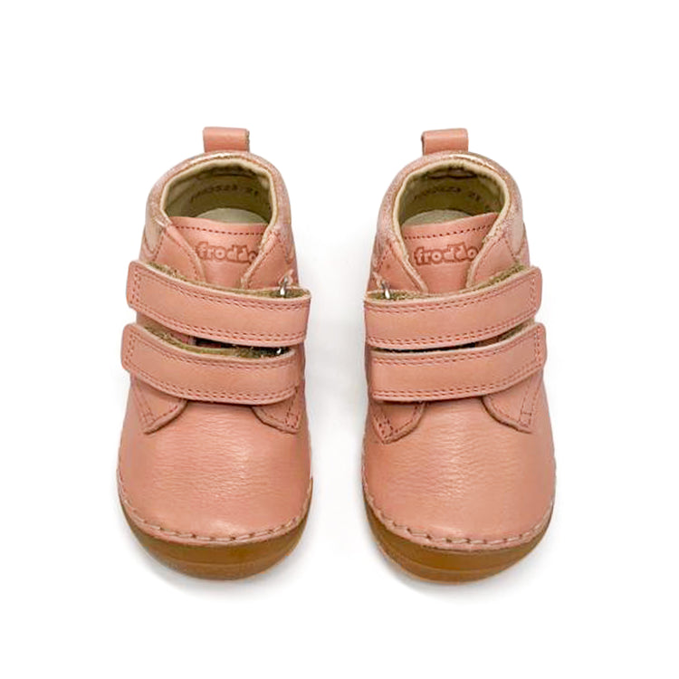 Froddo Pink Gold Flower Velcro First Walker G2130252