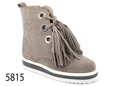 Confetti Taupe Suede Tassel Bootie 5815