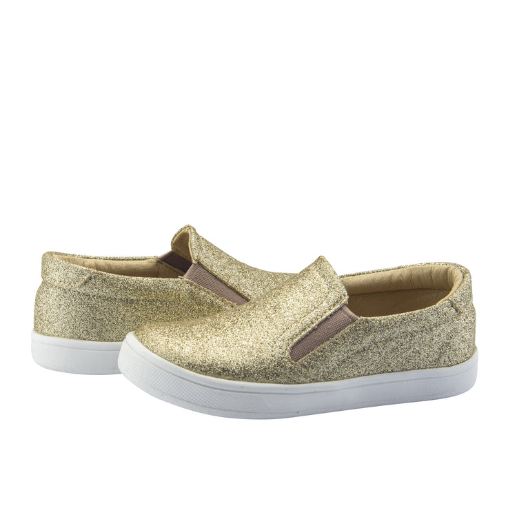 Oldsoles Gold Glitter Slip On Sneaker