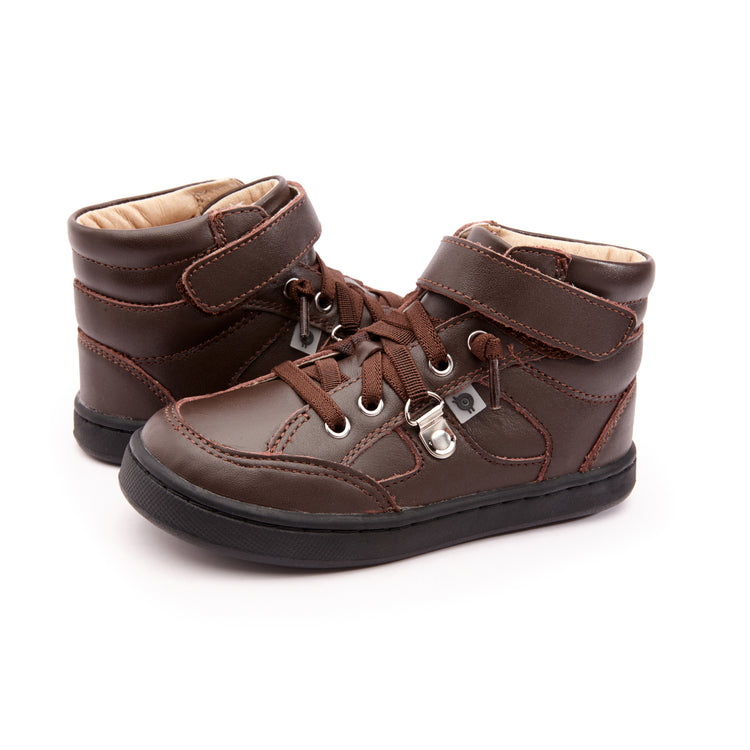 Oldsoles Chocolate Brown Velcro Hi Top Sneaker 6110