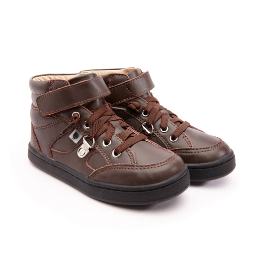 Oldsoles Chocolate Brown Velcro Hi Top Sneaker 6110