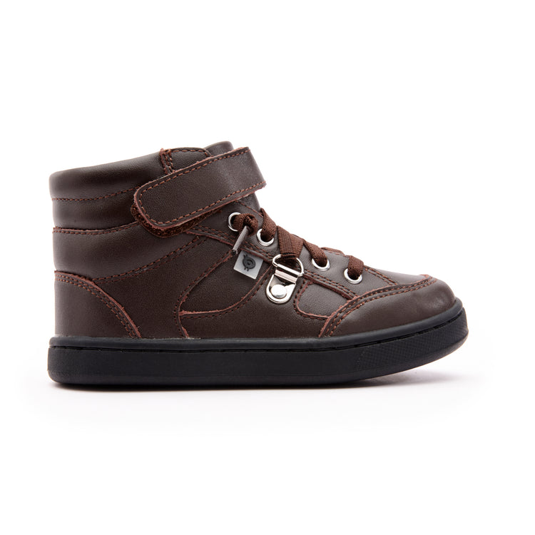 Oldsoles Chocolate Brown Velcro Hi Top Sneaker 6110