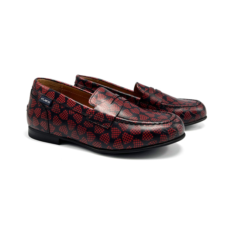 Atlanta Mocassin Red Hearts Penny Slip on 861 **Final Sale