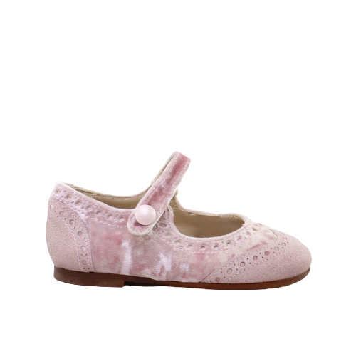 Papanatas Rose Pink Velvet Mary Jane 6793AA