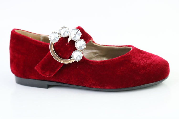 Papanatas Red Velvet Faux Diamond Mary Jane 6924X