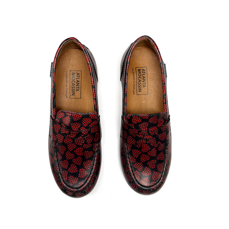 Atlanta Mocassin Red Hearts Penny Slip on 861 **Final Sale