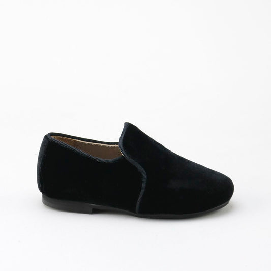 Papanatas Black Velvet Smoking Slip On 6957A