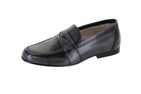 Hoo Grey High Shine Penny Loafer 2175