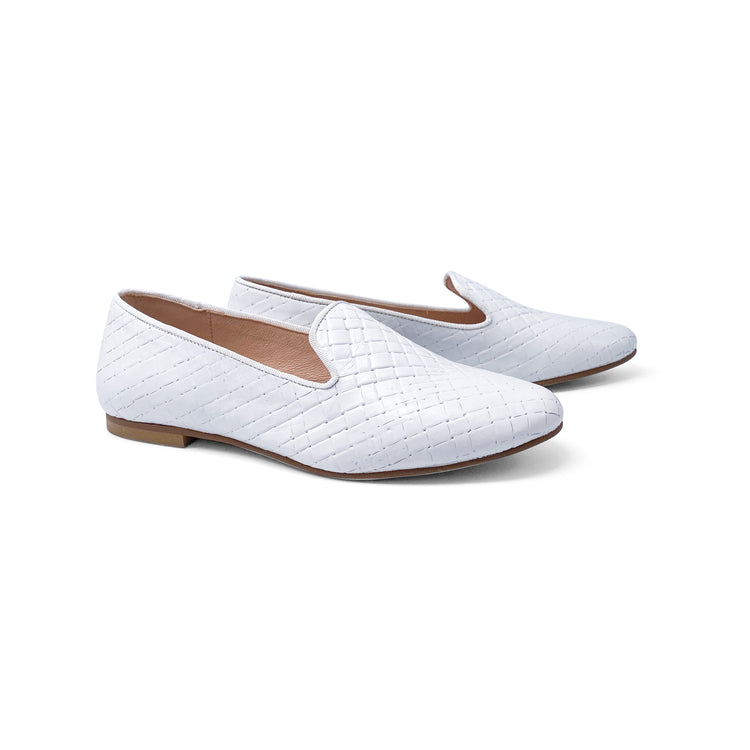 Maria Catalan White Basket Weave Slip On 505717