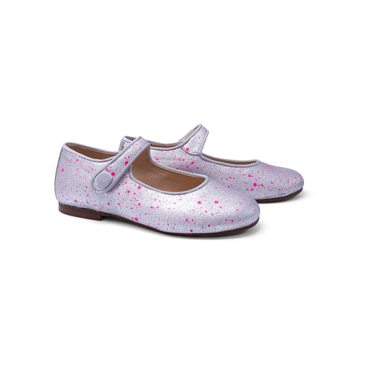 Maria Catalan Splashed Fuchsia Silver Mary Jane 380609