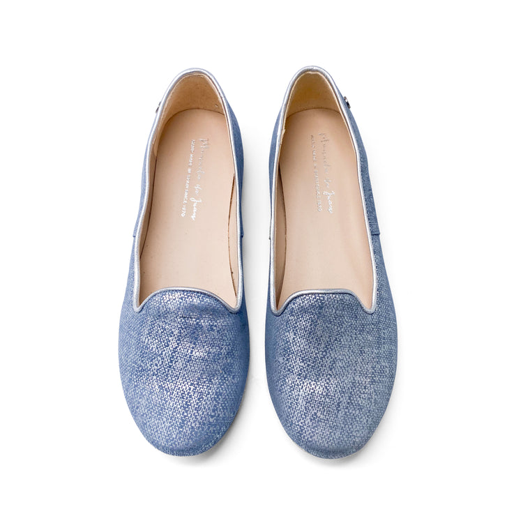 Manuela De Juan Blue Slip on Loafer S2184