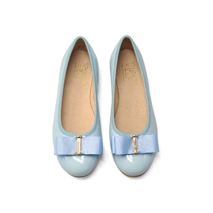 TNY Light Blue Patent Bow Ballet FLat