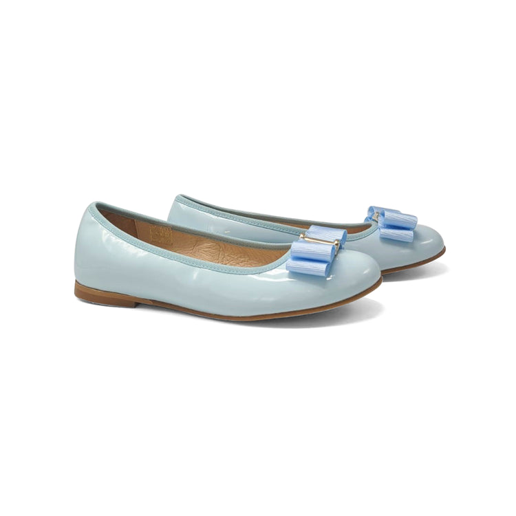 TNY Light Blue Patent Bow Ballet FLat