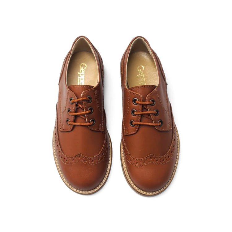 Geppettos Cognac Lace Oxford Dress Shoe 137287