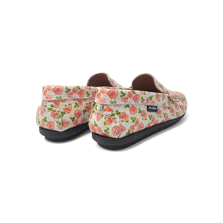 Atlanta Mocassin Peach Roses Penny Loafer