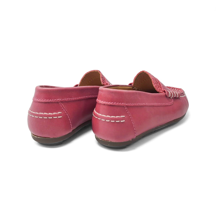 LMDI Magenta Pink Woven Penny Loafer