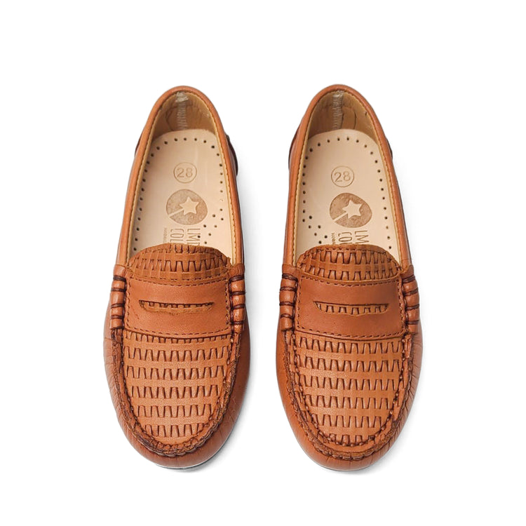 LMDI Cognac Woven Penny Loafer