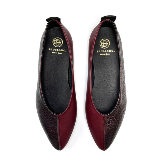 Blublonc Manda Two Toned Wine Slip on