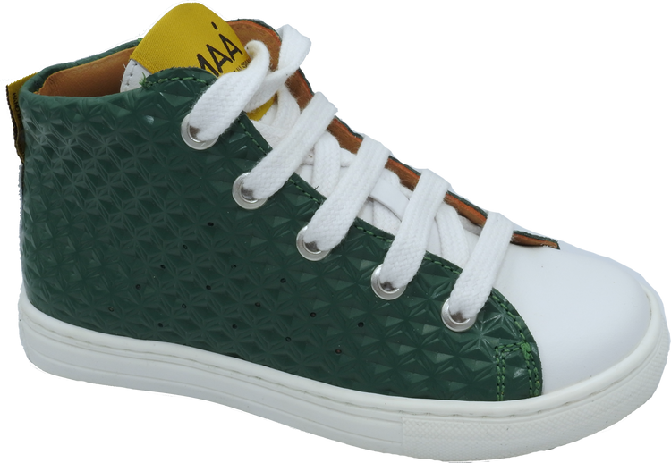 Maa by Manuela De Juan Green Technic High Top Side Zipper Sneaker C355