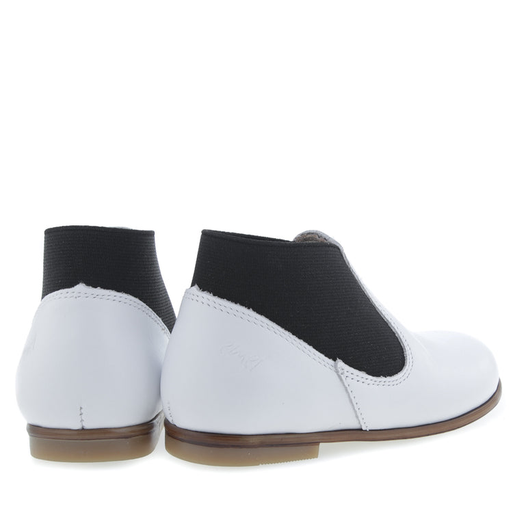 Emel White Black Slip On Bootie E2593