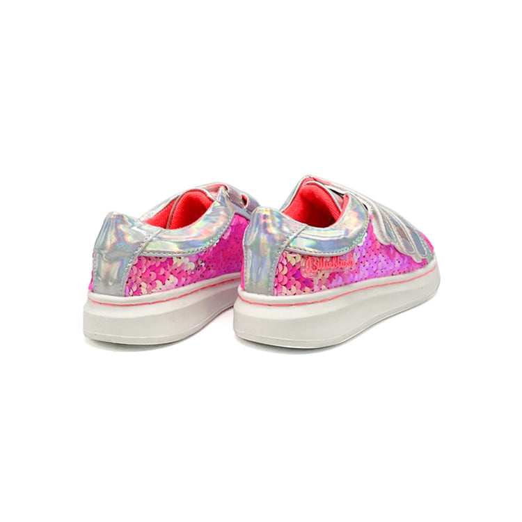 Billieblush Silver Pink Sequin Velcro Sneaker 19308