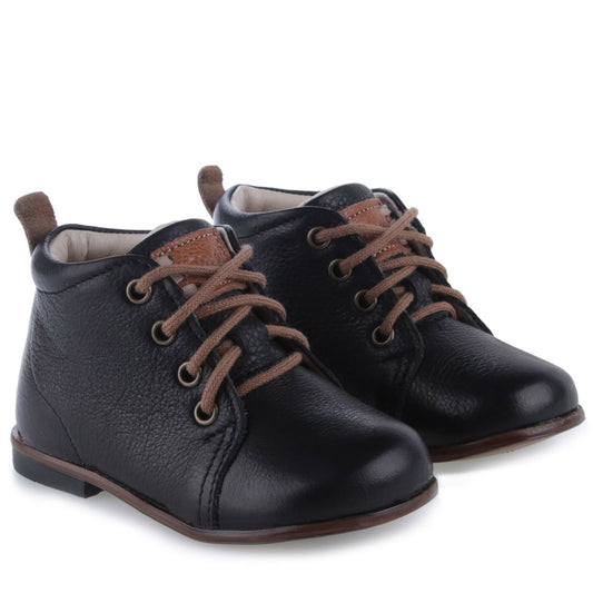 Emel Black Tan Lace Baby Bootie 1075