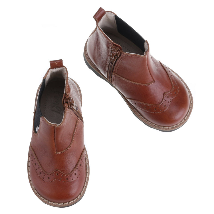 Emel Cognac Wingtip Bootie E2732