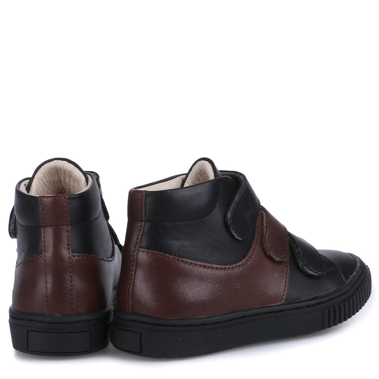 Emel Black Brown Three Strap High Top Sneaker 2699