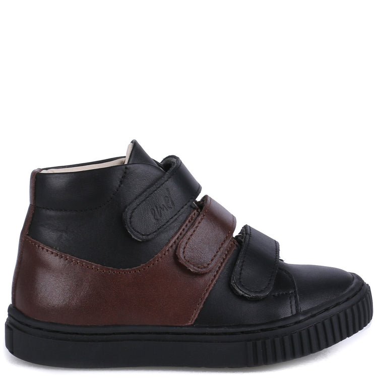 Emel Black Brown Three Strap High Top Sneaker 2699