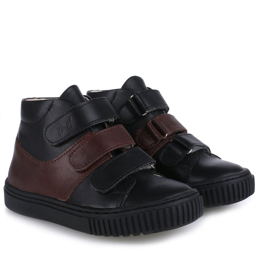 Emel Black Brown Three Strap High Top Sneaker 2699