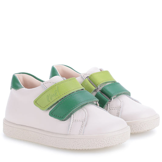 EMEL White & Green White Velcro Sneaker E2740