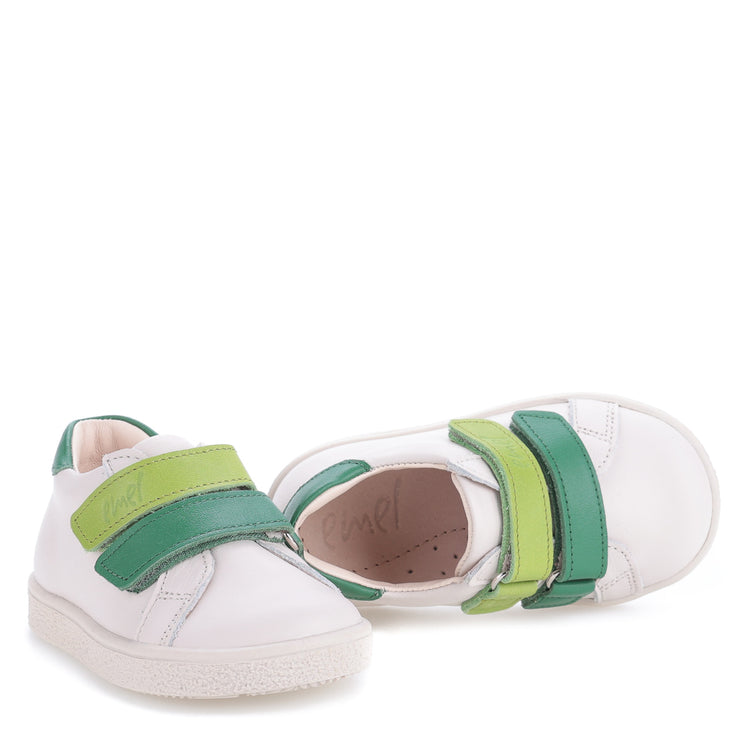 EMEL White & Green White Velcro Sneaker E2740