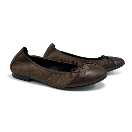 Blublonc Luisa Brown Flannel Ballet Flat