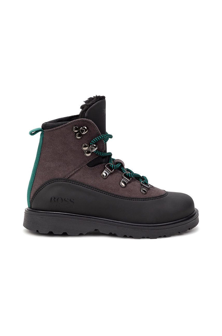 Hugo Boss Black Grey Green Lace Up Boot J29267