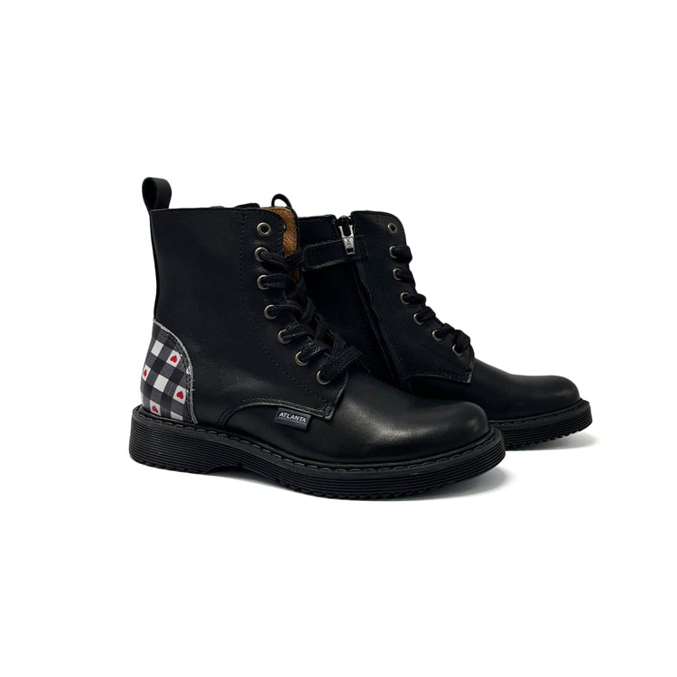 Atlanta Mocassin Black Heart Boot 01D