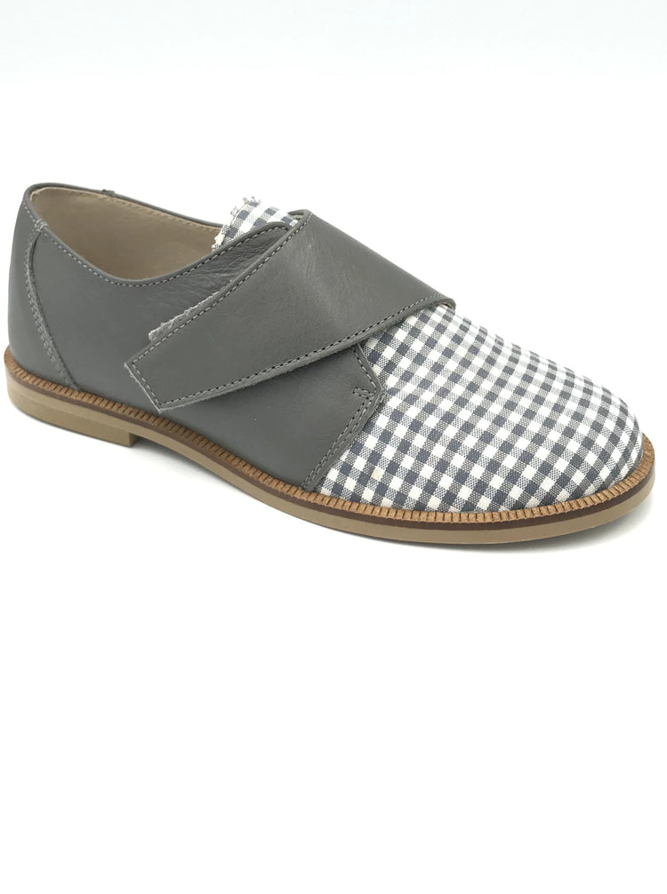 Hoo  Velcro Oxford Grey/White Checkered 2178