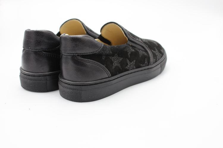 Andanines Black Star Suede Slip On Sneaker 192967