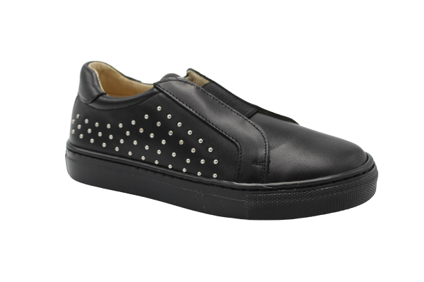 Andanines Black Leather Stud Sneakers 202981