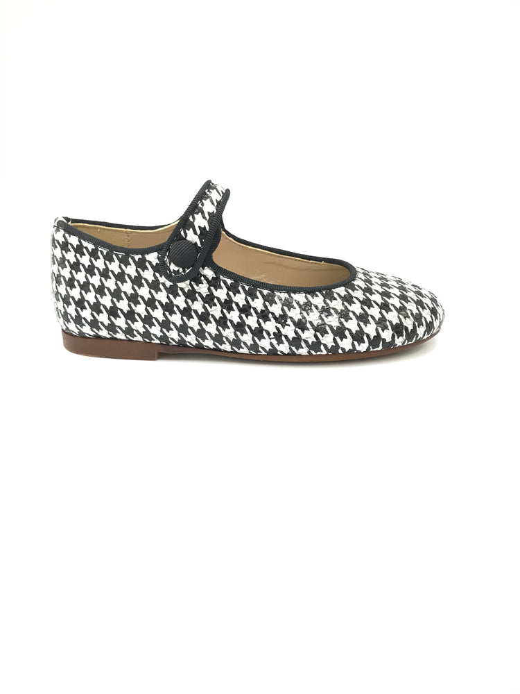 Papanatas Houndstooth Black White Mary Jane 6315AA